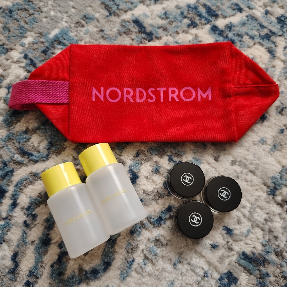 Nordstrom beauty travel containers set for toiletries.